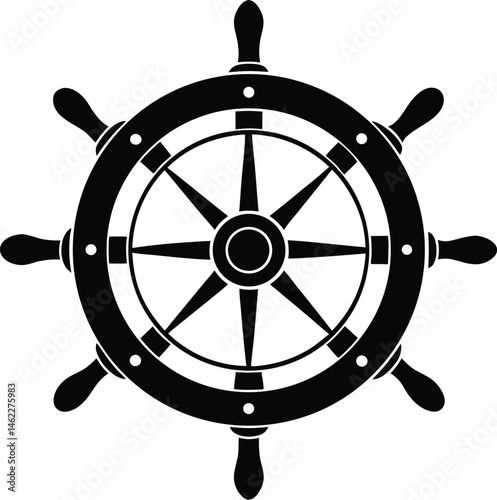 Ship wheel silhouette