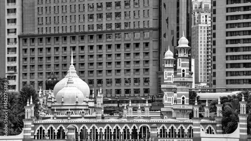 Photography Kuala Lumpur, Malaysia - December 28, 2019: Kuala Lumpur streets and Mosque on a