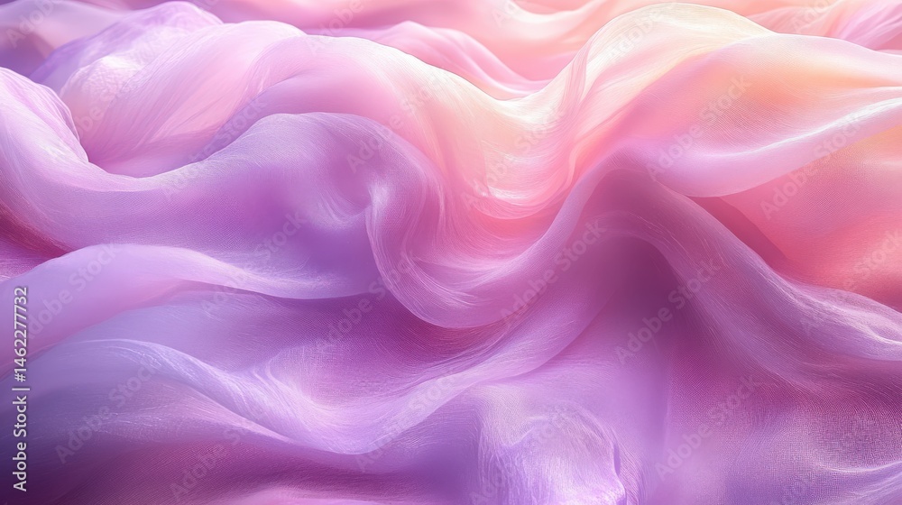 Fototapeta premium Ethereal Fabric Texture in Soft Pastel Colors of Purple and Pink