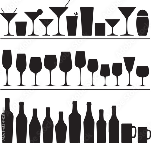 Refreshing Drink Glass Silhouette

Coffee Cup Vector with Steam

Cocktail with Umbrella Silhouette Art

Juice Bottle Minimal Line Design

Cheers Glasses Clinking Silhouette