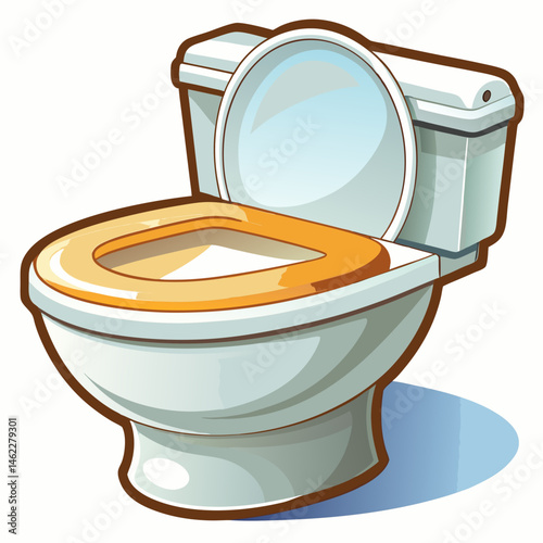 A vector illustration of a clean white ceramic toilet bowl with a closed lid, isolated on a white background