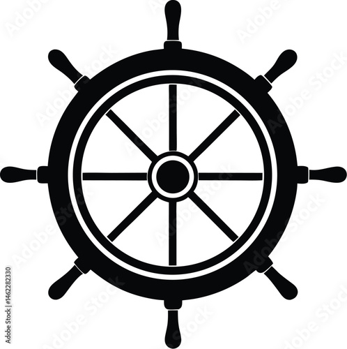 Ship wheel silhouette