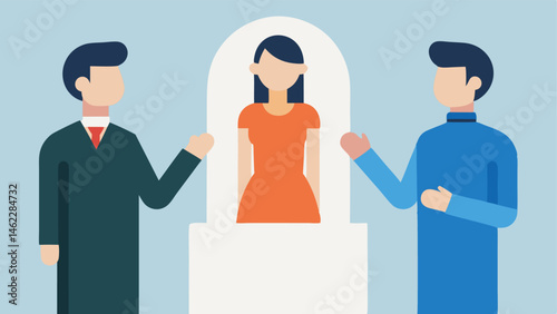 Sign Language Interpreter A vector illustration of a sign language interpreter positioned near the couple during the ceremony ensuring clear communication for all attendees.
