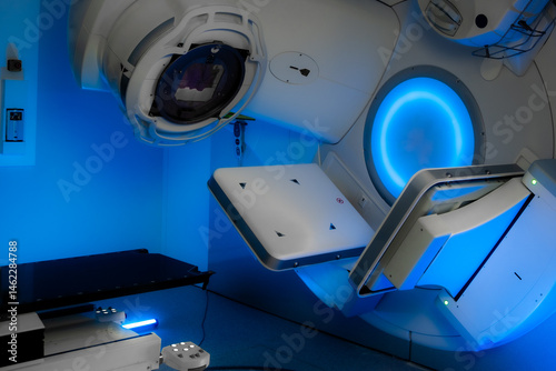 Advanced medical linear accelerator in therapeutic oncology. Concept of advanced medical technology.