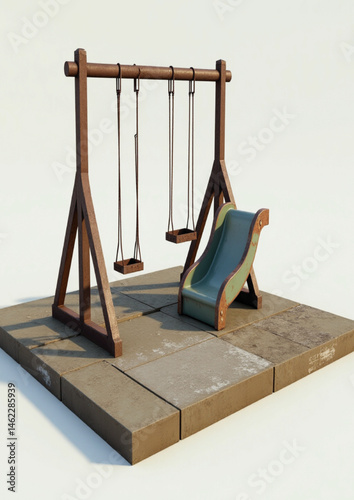  wooden playground, minimalist playground, modern playground design, swings, play equipment,