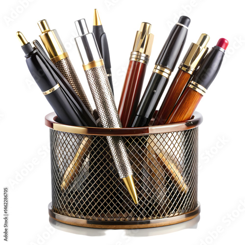 Set of pens on a transparent background