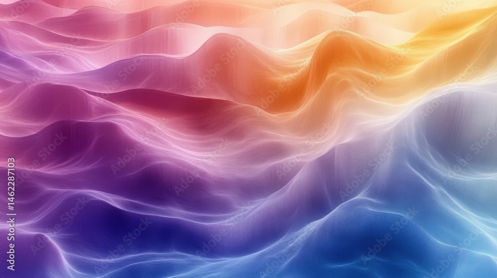 Fototapeta premium Abstract Colorful Waves in Soft Gradient for Background Design