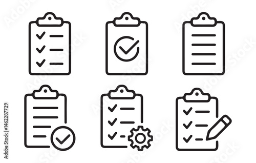 Document line icons. Editable stroke. For website marketing design, logo, app, template. Vector Illustration eps 10