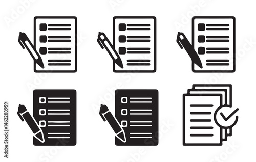 Document line icons. Editable stroke. For website marketing design, logo, app, template. Vector Illustration eps 10