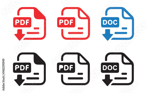 File type icon set. Popular files format and document. Format and extension of documents. Vector Illustration eps 10