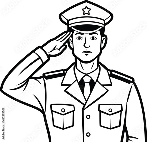 Soldier saluting silhouette