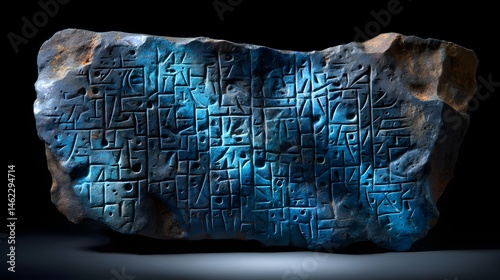 Ancient Blue Stone Tablet with Cuneiform Inscription