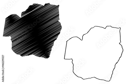 Imo State (Subdivisions of Nigeria, Federated state of Nigeria) map vector illustration, scribble sketch Imo map