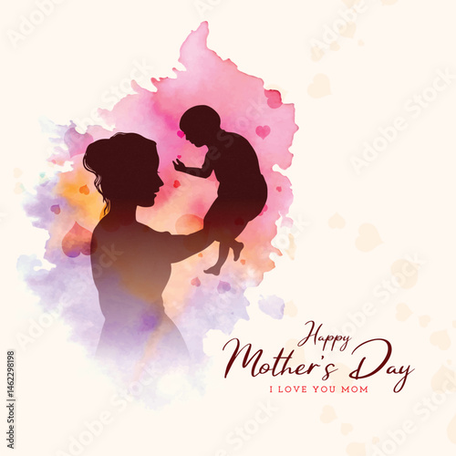 Happy Mother's Day Hand Lettering On A Transparent Background