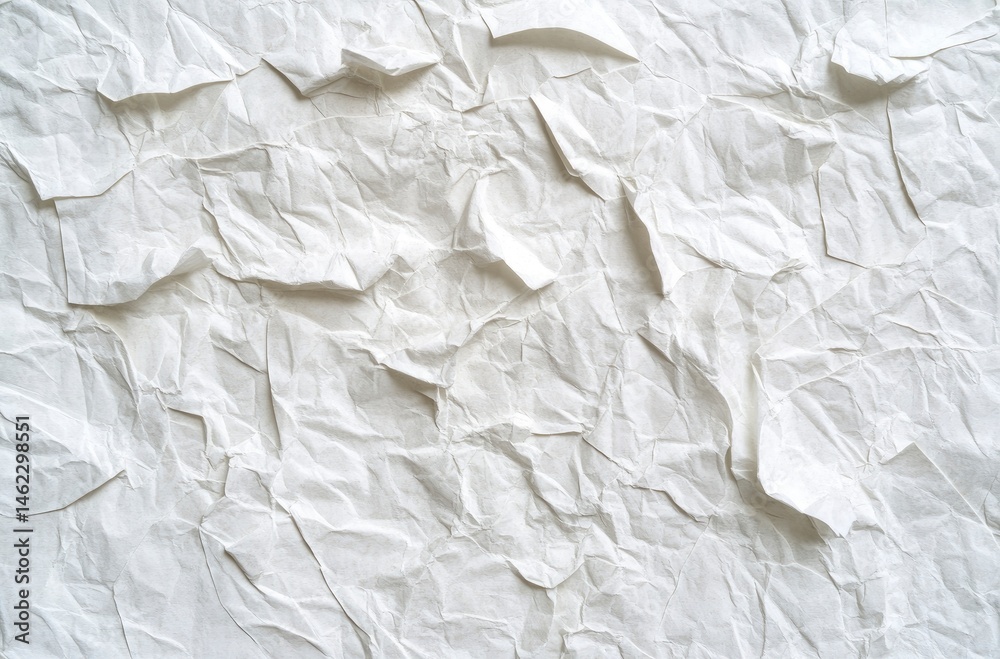 Fototapeta premium Crumpled White Paper Texture