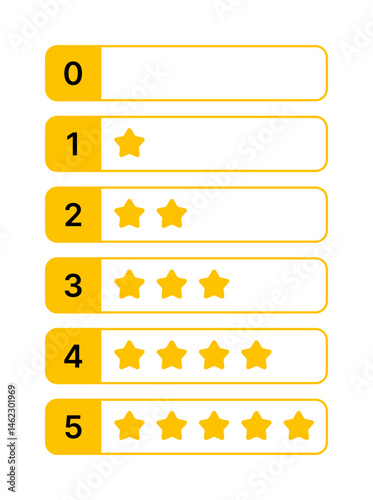 Star Rating Icon Set - Flat Vector Badges 0-5 Stars