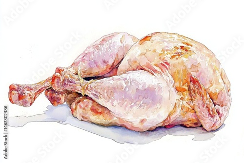 Vibrant watercolor illustration showcasing culinary potential of chicken