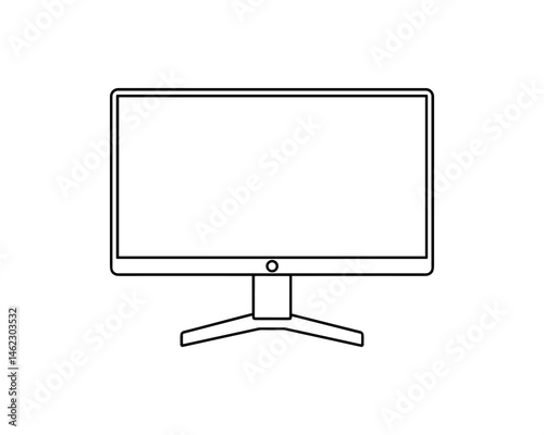 A modern computer monitor outline for digital concepts design