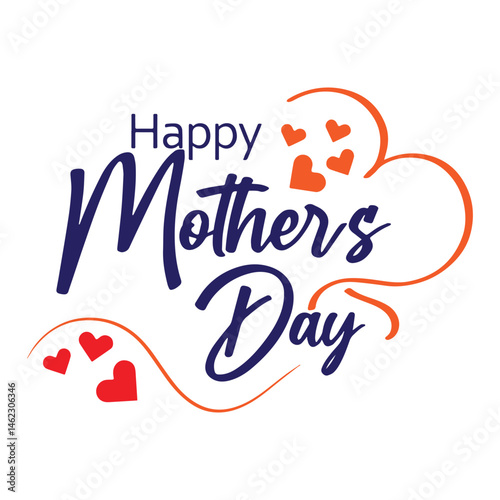 Happy Mother's Day Hand Lettering On A Transparent Background