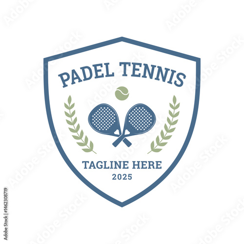 vintage padel tennis logo vector illustration badge design