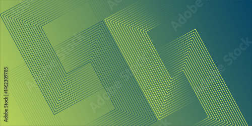 green abstract background with glowing circles. Swirl circular lines pattern. Geometric spiral. Twirl element. Modern graphic design. Futuristic technology concept.