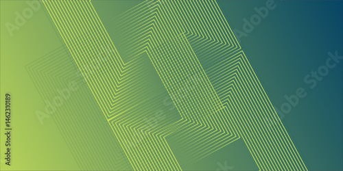 green abstract background with glowing circles. Swirl circular lines pattern. Geometric spiral. Twirl element. Modern graphic design. Futuristic technology concept.