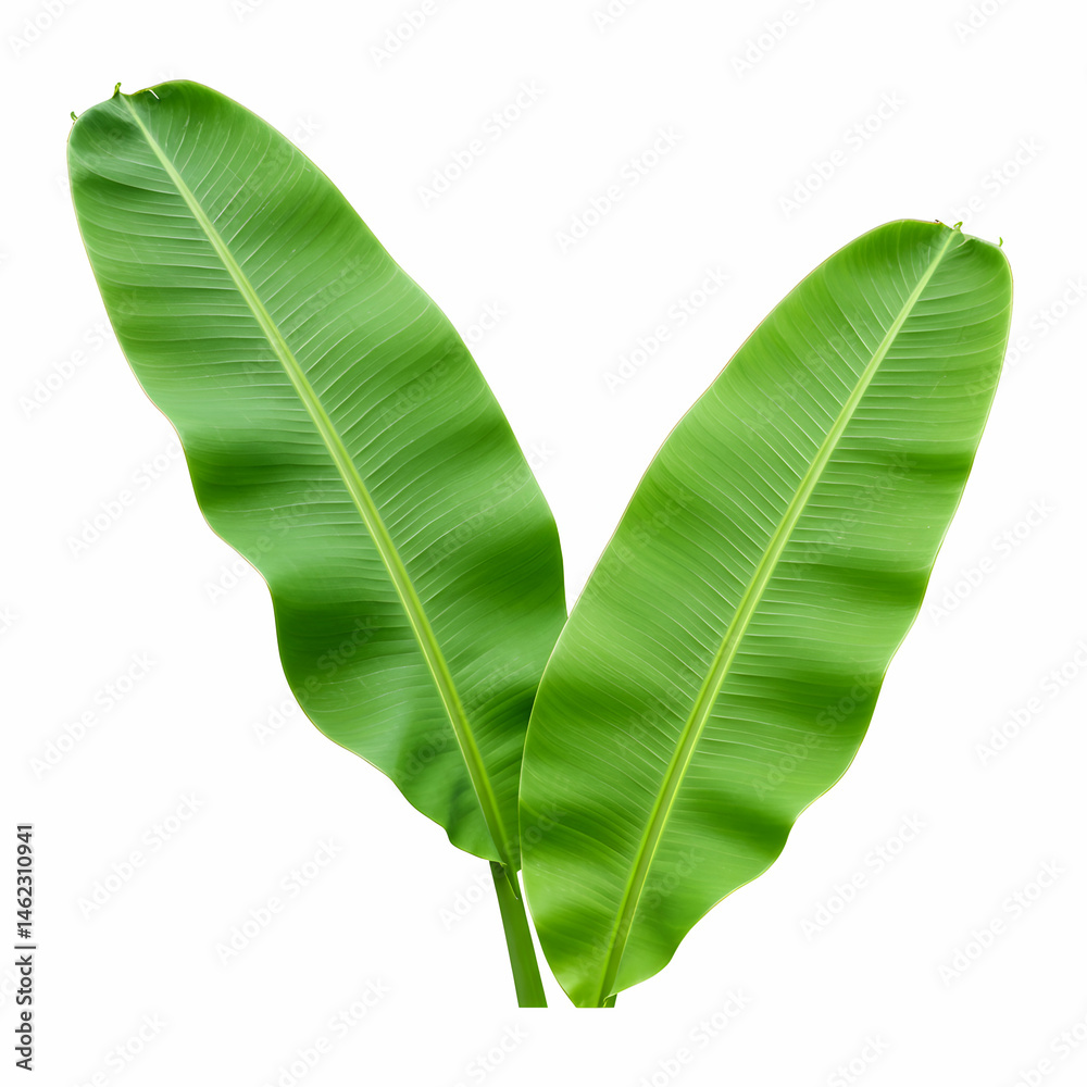Fototapeta premium Fresh Green Banana Leaves Tropical Plant Nature Background