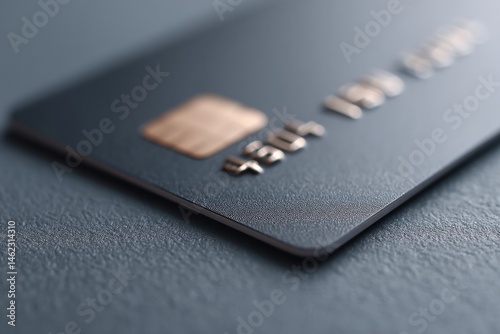 close-up of sleek credit card partially visible against plain textured surface
