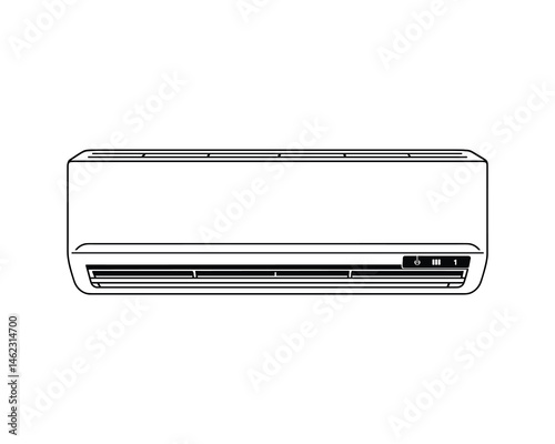 Air conditioner outline illustration for appliance designs