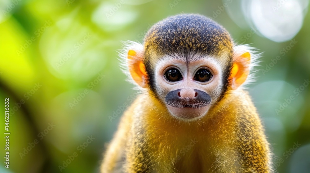 Fototapeta premium Adorable baby monkey with expressive eyes