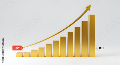 Growing Bar Chart with Upward Trend