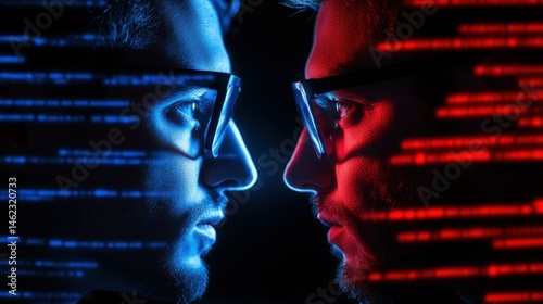 Ethical Hacking Cybersecurity Blue Team Red and blue teams in a head-to-head cybersecurity challenge