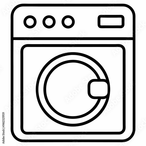 laundry Washing Machine outline icon white background