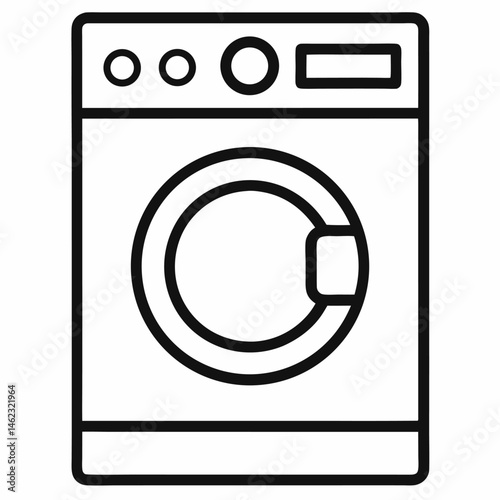 laundry Washing Machine outline icon white background