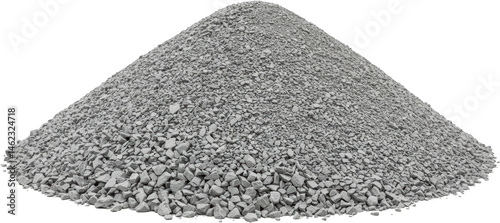 Large Pile of Grey Crushed Stone Gravel Construction Aggregate Road Material