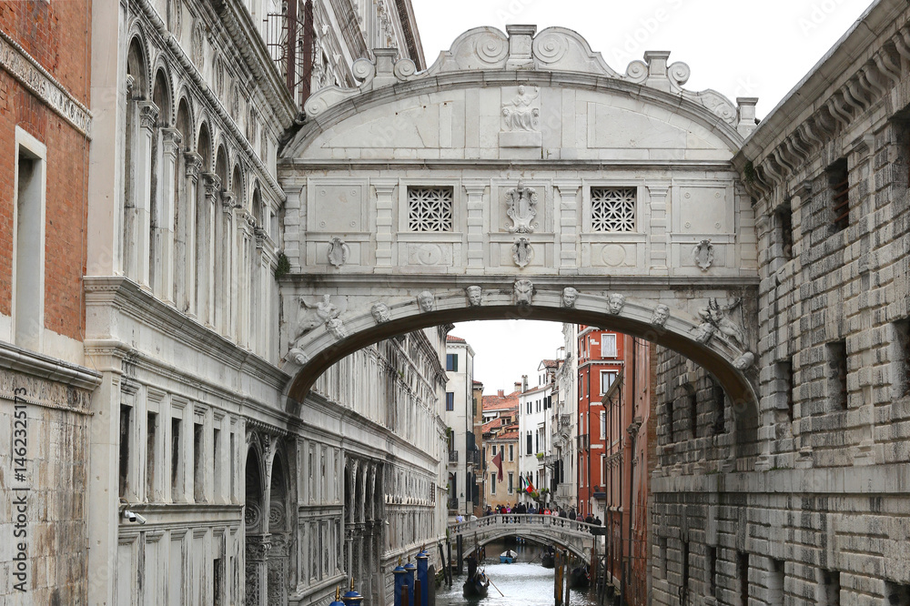 Very Famous bridge of sighs called PONTE DEI SOSPIRI in Italian Language in Venice Island in Northern Italy