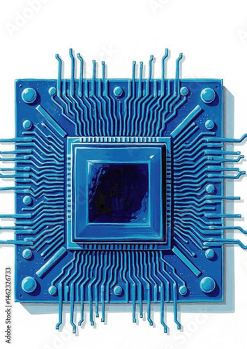  integrated circuit, tech innovation, futuristic tech, CPU, AI processor, motherboard, 