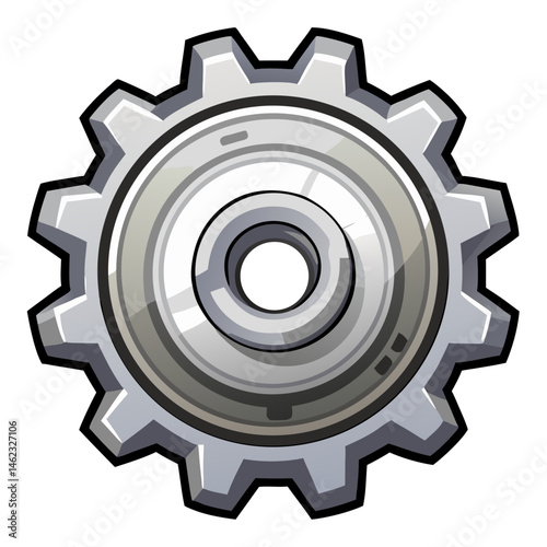  metallic gear or cog wheel no background vector file.