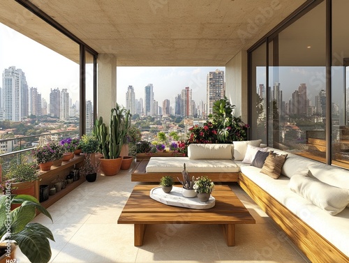 Modern city balcony garden furniture relaxation