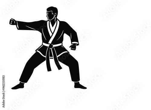 Taekwondo Dobok Uniform Vector Illustration
Martial Arts Dobok Outfit Clipart Design
Traditional Taekwondo Clothing Graphic Art