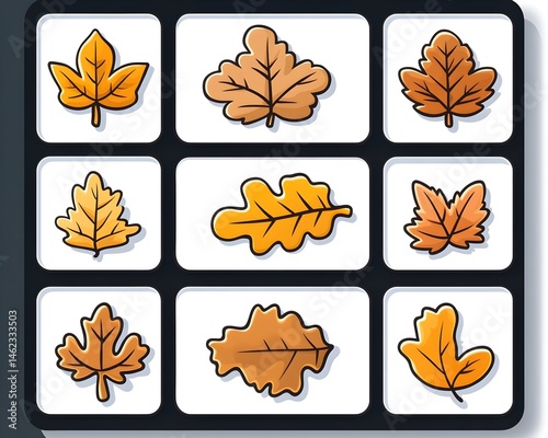 Collection of autumn leaves in various shades of orange and brown
