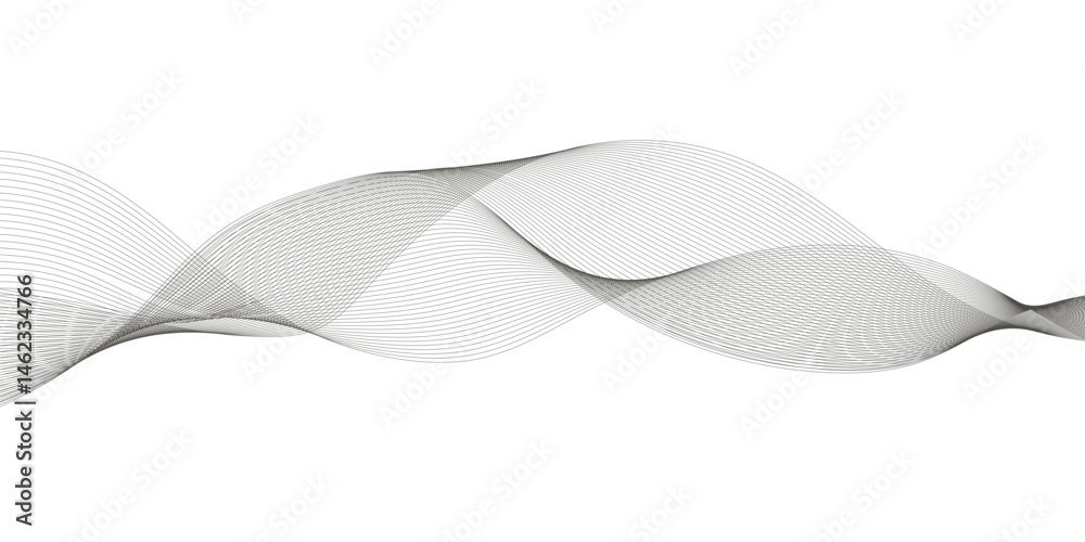 Abstract grey smooth element wavy modern curve lines on transparent background. Digital frequency track equalizer. Abstract frequency sound wave lines, twisted curve lines and technology background. Abstract grey smooth element wavy modern curve lines on transparent background. Digital frequency track equalizer. Abstract frequency sound wave lines, twisted curve lines and technology background.