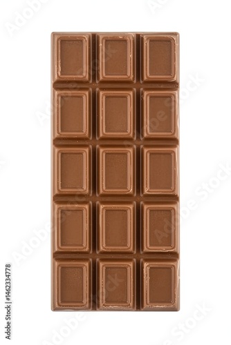 Close-Up of Broken Milk Chocolate Bar Pieces with Smooth Texture and Rich Brown Color, Isolated on Clean White Background, High-Resolution Food Photography for Sweet Dessert and Candy Concepts