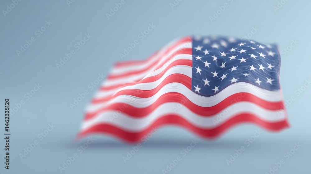 Obraz premium clean image featuring vibrant studio-lit colors symbolizing independence day usa emphasizing minimalism with ample