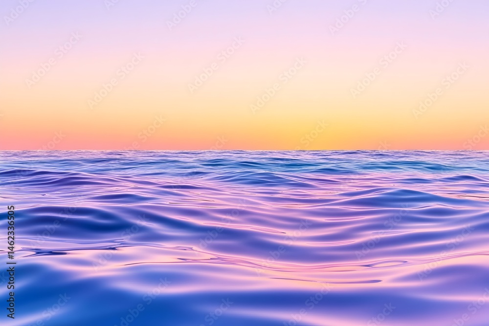 Fototapeta premium Serene pastel sunset over calm ocean waves