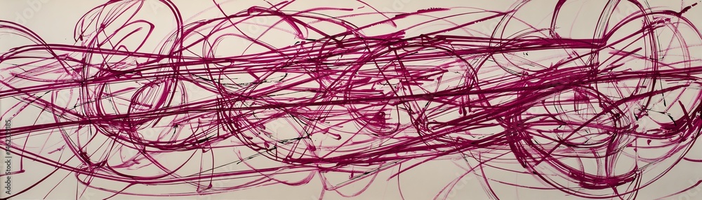 Abstract lines in vibrant pink on a white isolated background.