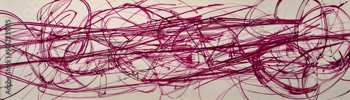 Obraz na płótnie Abstract lines in vibrant pink on a white isolated background. w salonie