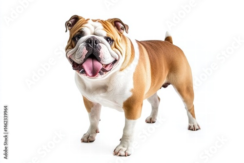 a bulldog isolated on a white background, ultra-realistic, real photo photo
