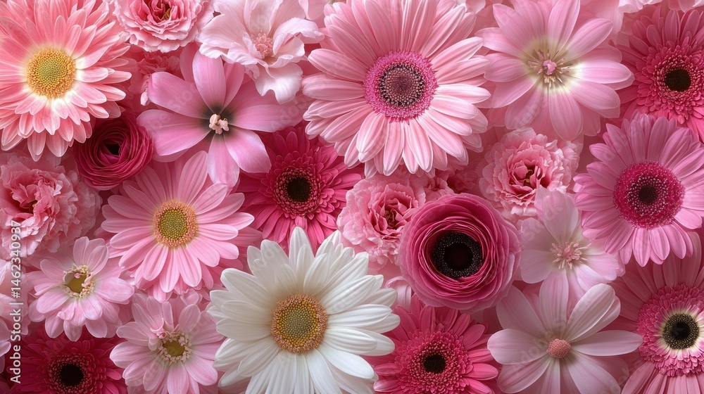 Fototapeta premium Pink flower arrangement, close-up studio shot