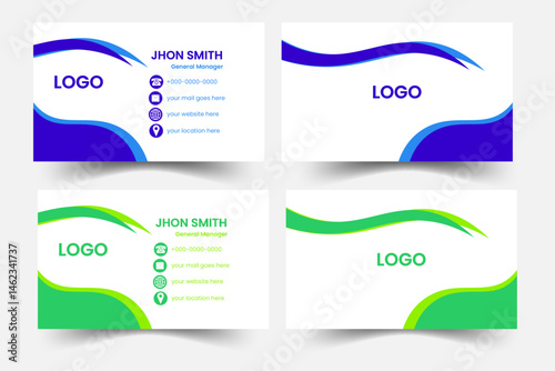 Set of 5 Modern Professional Business Card Templates, Modern Professional Business Card Templates. Corporate Identity Design. Clean & Minimal Layouts for Personal & Company Branding.

